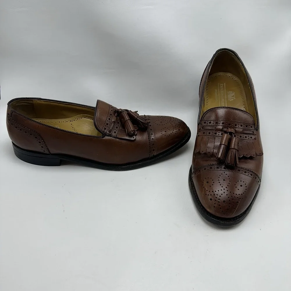 Johnston Murphy Aristocraft Kiltie Tassel‎ Cap Toe Loafers Men's 9 D/B Brown